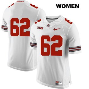 Women's NCAA Ohio State Buckeyes Brandon Pahl #62 College Stitched No Name Authentic Nike White Football Jersey AO20U22IA